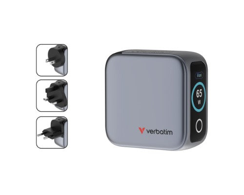 Verbatim Mini GaN Charger 65W with Display