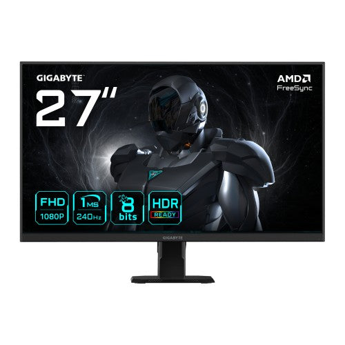 GIGABYTE GS27F2 27" FHD Gaming Monitor - 1920 x 1080, 240Hz, 1ms, 300 cd/m², FreeSync, HDR Ready, HDMI 2.0, Displayport 1.4