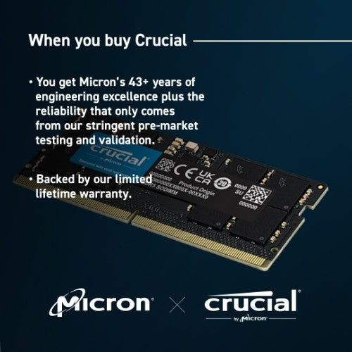 Crucial CT2K32G56C46S5 memory module 64 GB 2 x 32 GB DDR5 262-pin SO-DIMM