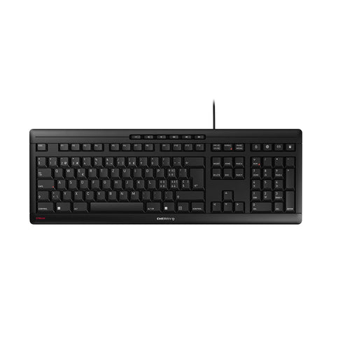 CHERRY STREAM keyboard Office USB QWERTZ Swiss Black