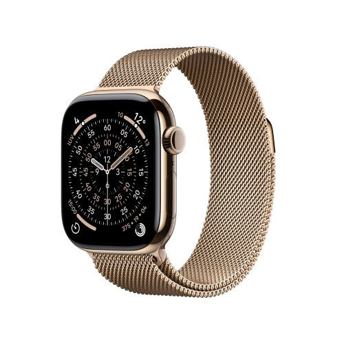 Apple Watch Series 11 GPS + Cellular 42mm Gold Titanium Case with Gold Milanese Loop