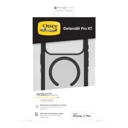 OtterBox Defender Pro XT Clear Series for Apple iPhone 17 Pro, transparent/black
