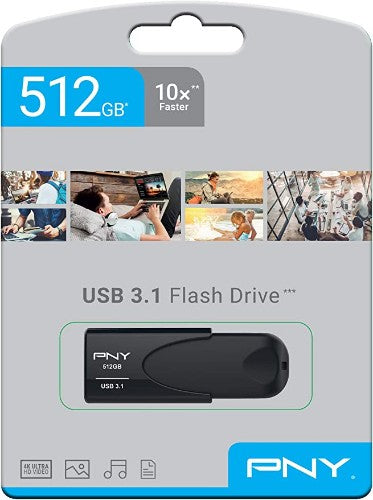 PNY Attache 4 USB flash drive 512 GB USB Type-A 3.2 Gen 1 (3.1 Gen 1) Black