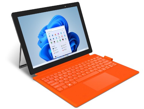 Geo Computers GeoPad 220 Hybrid (2-in-1) 30.7 cm (12.1") Touchscreen 2K Intel® Pentium® Silver N5030 4 GB LPDDR4-SDRAM 128 GB SSD Wi-Fi 5 (802.11ac) Windows 11 Home in S mode Orange