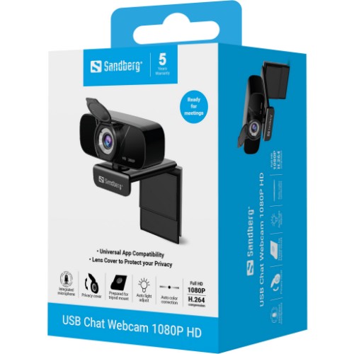 Sandberg USB Chat Webcam 1080P HD