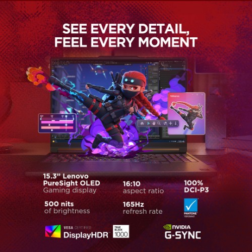 Lenovo Legion 5 15AGP11 AMD Ryzen™ AI 7 450 Laptop 38.9 cm (15.3") WQXGA 32 GB DDR5-SDRAM 1 TB SSD NVIDIA GeForce RTX 5060 Wi-Fi 7 (802.11be) Windows 11 Home English Black