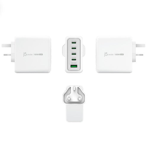 j5create JUP53100 100W GaN USB-C® 5-Port Charger