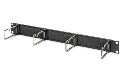 Digitus Cable Management Panel with Steel Rings and Brush Strip for 482.6 mm (19") Cabinets, 1U
