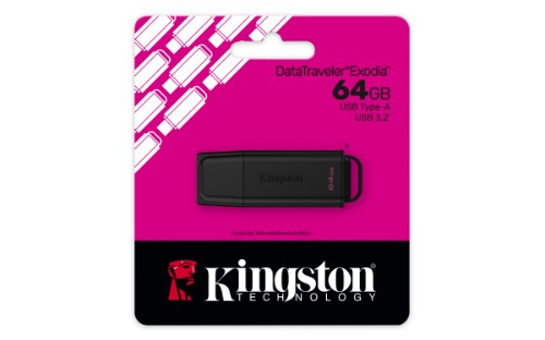 Kingston Technology DataTraveler 64GB Portable USB 3.2 Gen 1 Exodia Black
