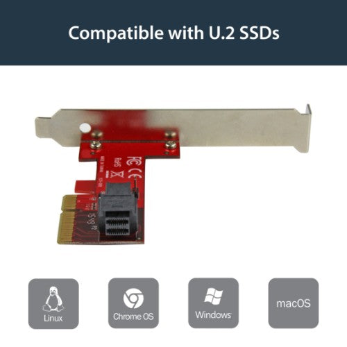 StarTech.com x4 PCI Express to SFF-8643 Adapter for PCIe NVMe U.2 SSD