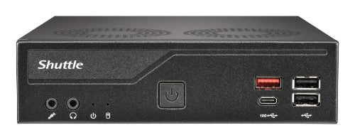 Shuttle Slim PC DH810 , S1851, 1x HDMI (2.1), 1x DP, 1x USB-C (DP), 1x 2.5", 2x M.2, 2x LAN (Intel 1G + 2.5G), 2x COM, 24/7 permanent operation, incl. VESA