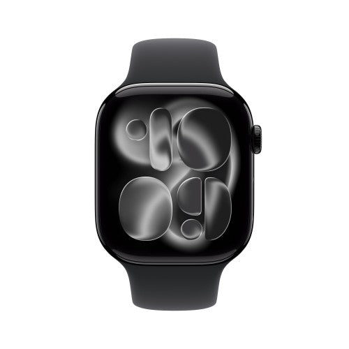 Apple Watch Series 11 GPS 46mm Jet Black Aluminium Case with Black Sport Band - S/M