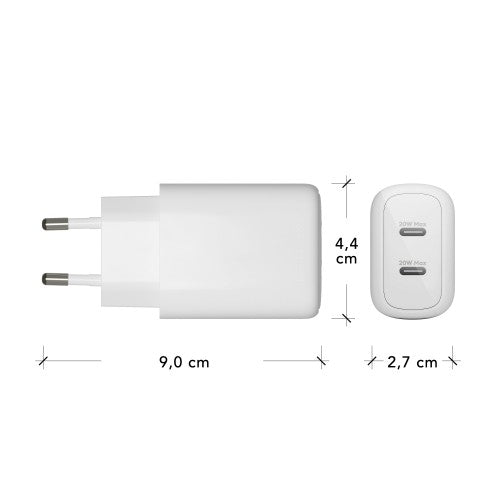 dbramante1928 re-charge Pro - EU Wall Charger 2x USB-C 20W - W