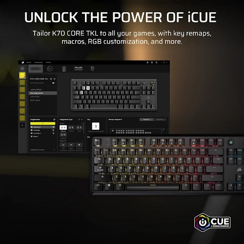 Corsair K70 CORE TKL keyboard Gaming USB QWERTY UK English Black