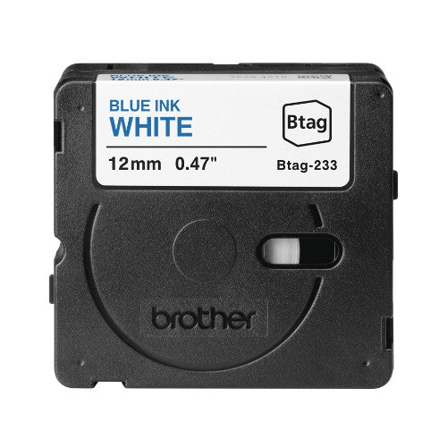 Brother BTAG-233 DirectLabel-etikettes blue on white 12mm x 4m for Brother Btag 12mm