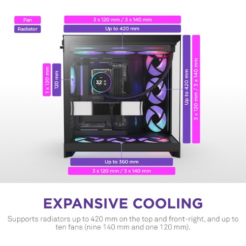 NZXT H9 Flow RGB Midi Tower Black
