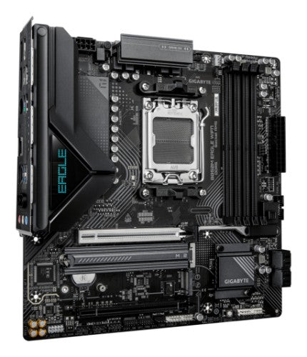 GIGABYTE B850M EAGLE WIFI7 Motherboard - AMD Ryzen 9000 Series CPUs, 8+2+2 Phases Digital VRM, up to 8200MHz DDR5 (O.C.), 1xPCIe 5.0 + 1xPCIe 4.0 M.2, WIFI 7, 2.5 GbE LAN, USB 3.2 Gen 2