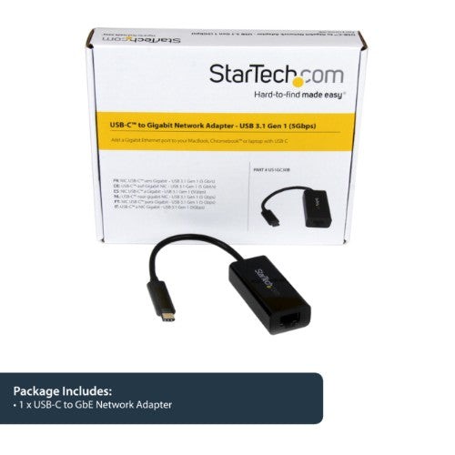 StarTech.com USB-C to Gigabit Ethernet Adapter - Black