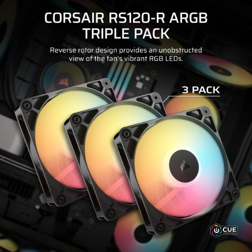Corsair RS120-R ARGB Computer case Fan 12 cm Black 3 pc(s)