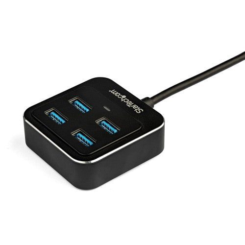 StarTech.com 4-Port USB C Hub - USB-C to 4x USB-A Ports - SuperSpeed 10Gbps USB 3.2 Gen 2 Type-C Hub - USB Bus Powered - Portable/Compact USB-C to USB Adapter Hub for Laptop - Aluminum