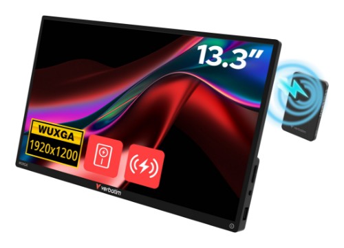 Verbatim Portable Touchscreen Monitor 13.3" WUXGA Resolution & Wireless Power Supply