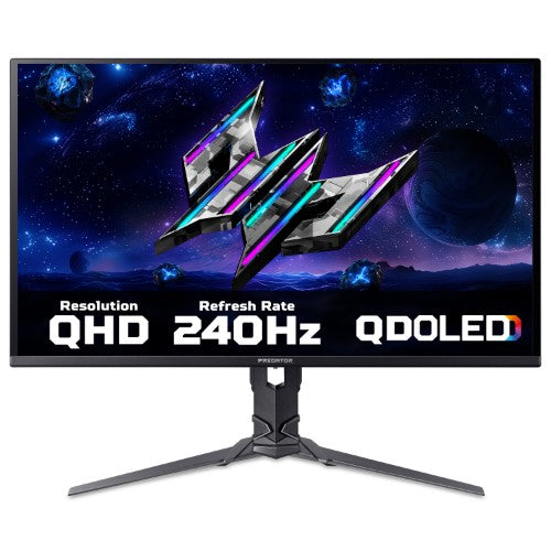 Acer X Predator X27U W3 Widescreen Gaming LCD Monitor - 26.5" Quad HD (2560x1440), QD-OLED, 240Hz, 0.03ms response, ZeroFrame, HDR10, Freesync Premium Pro, G-Sync Compatible