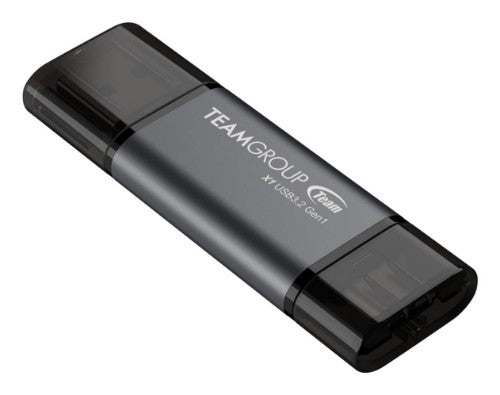 Team Group X1 USB 3.2 Gen1 USB flash drive 128 GB USB Type-A / USB Type-C 3.2 Gen 1 (3.1 Gen 1) Black, Grey