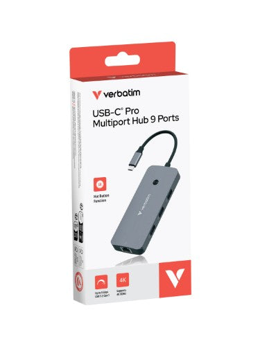 Verbatim CMH-09 USB Type-C 10000 Mbit/s Silver