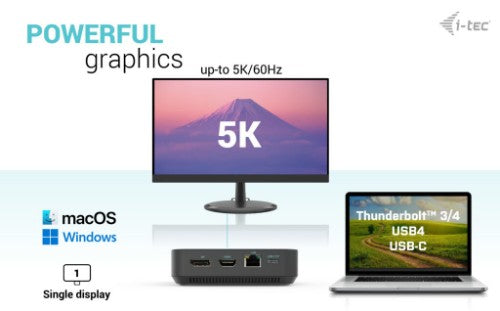 i-tec USB-C HDMI Dual DP Docking Station with Power Delivery 100 W