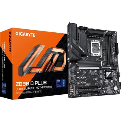 GIGABYTE Z890 D PLUS Motherboard - Supports Intel Core Ultra (Series 2) CPUs, 12+1+2 phases VRM, up to 9466MHz DDR5 (OC), 1xPCIe 5.0 M.2 + 3xPCIe 4.0 M.2, 2.5GbE LAN, USB 3.2 Gen 2
