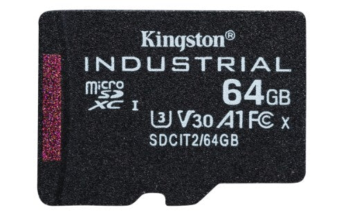Kingston Technology 64GB microSDXC Industrial C10 A1 pSLC Card + SD Adapter