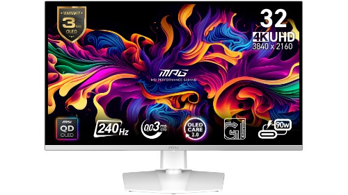 MSI MPG 321URXW QD-OLED computer monitor 80 cm (31.5") 3840 x 2160 pixels 4K Ultra HD White