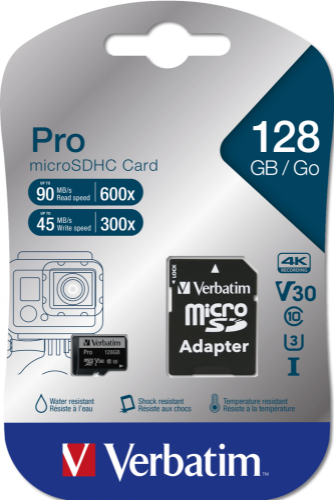 Verbatim Pro 128 GB MicroSDXC UHS-I Class 10