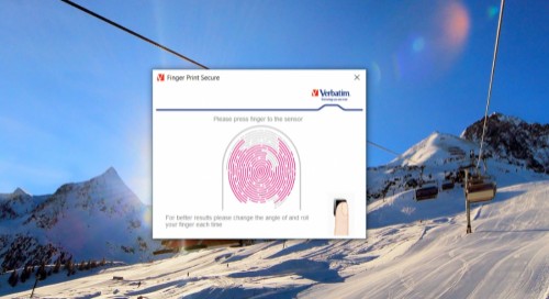 Verbatim FingerPrint Secure - USB 3.0 Drive with fingerprint scanner and AES-256 HW encryption to protect your data - 32 GB - Brown/Silver