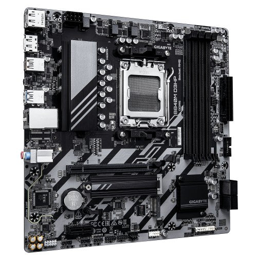 GIGABYTE B840M D3HP Motherboard - AMD Ryzen 9000 CPUs, 8+2+2 Phases VRM, up to 8200MHz DDR5(O.C), 2xPCIe 4.0 M.2, 1GbE LAN, USB 3.2 Gen 2