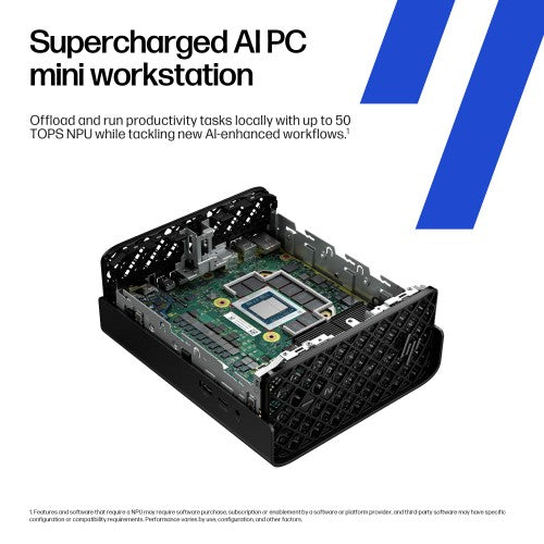 HP Z2 Mini G1a Copilot+ PC AMD Ryzen AI Max+ PRO PRO 395 64 GB LPDDR5x-SDRAM 1 TB SSD Windows 11 Pro Mini PC Workstation AI Workstation, AI PC Black