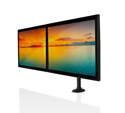 B-Tech Twin Flat Screen Desk Mount with Double Arms