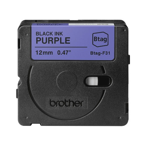 Brother BTAG-F31 DirectLabel-etikettes black on violet 12mm x 4m for Brother Btag 12mm