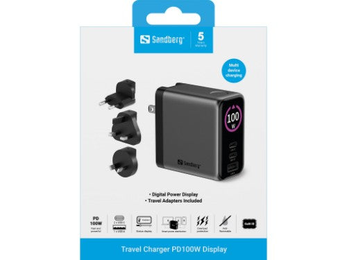 Sandberg Travel Charger PD100W Display