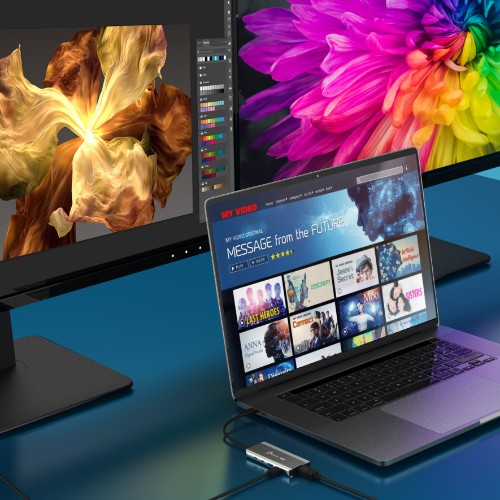 j5create JCD401 USB4™ Dual 4K Multi-Port Hub, Silver