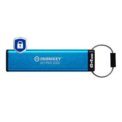 Kingston Technology IronKey 64GB USB-C Keypad 200C, FIPS 140-3 Lvl 3 AES-256