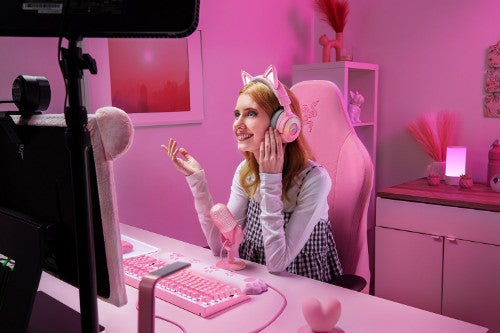 Razer Kraken Kitty V3 Pro - Quartz Headset Wired & Wireless Head-band Gaming USB Type-A Bluetooth Rose