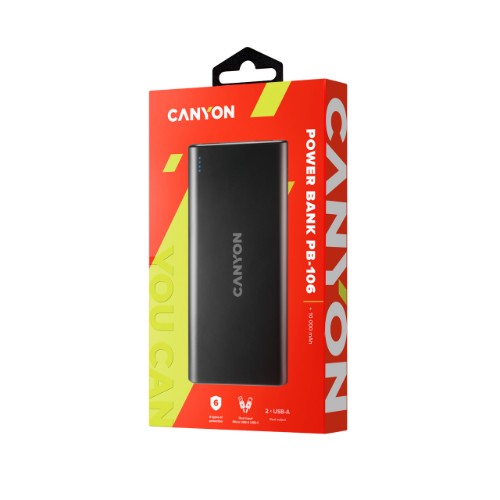 Canyon PB-106 Lithium Polymer (LiPo) 10000 mAh Black