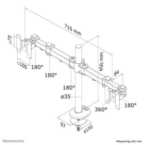 Neomounts FPMA-D960DG Monitor arm 10-27"