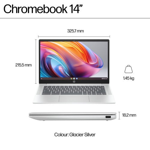 HP Chromebook 14a-nf0000sa Intel® Core™ i3 i3-N305 35.6 cm (14") Full HD 8 GB LPDDR5-SDRAM 256 GB Flash Wi-Fi 6E (802.11ax) ChromeOS Silver