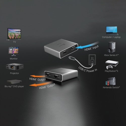 j5create JDSH812 8K HDMI™ 2.1 2-Way Splitter