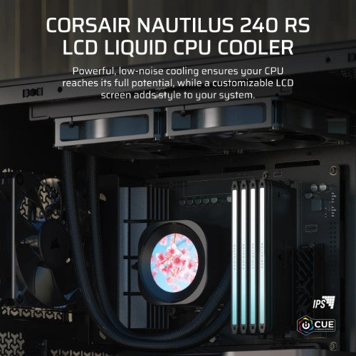 Corsair Nautilus 240 RS LCD Processor All-in-one liquid cooler 12 cm Black 1 pc(s)