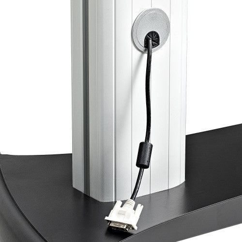 StarTech.com Dual TV Cart for 37-60in VESA TVs up to 110lb/50kg each - Height Adjustable TV Mount, Mobile Display Cart w/ Equipment Shelves - Rolling TV Cart on Wheels - Rolling TV Stand