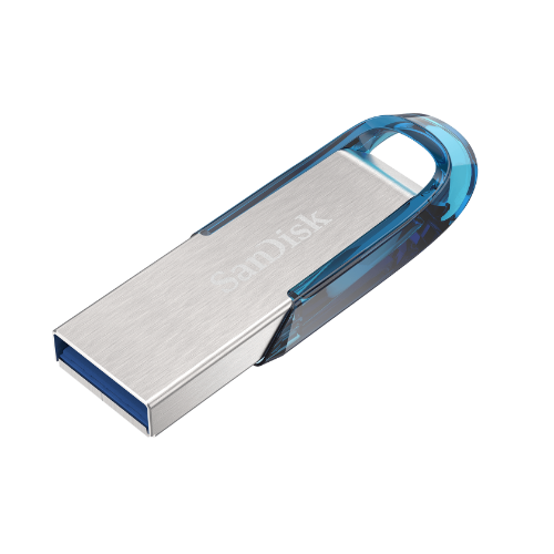 SanDisk Ultra Flair USB flash drive 128 GB USB Type-A 3.2 Gen 1 (3.1 Gen 1) Blue, Silver