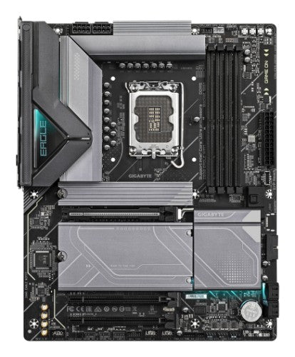 GIGABYTE Z890 EAGLE WIFI7 Motherboard - Supports Intel Core Ultra (Series 2) CPUs, 14+1+2 phases VRM, up to 8800MHz DDR5 (OC), 1xPCIe 5.0 + 3xPCIe 4.0, Wi-Fi 7, 2.5GbE LAN, USB 4